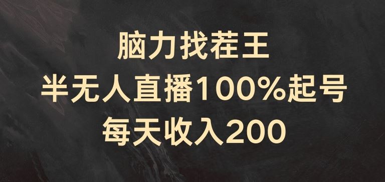 脑力找茬王，半无人直播100%起号，每天收入200+【揭秘】-随风网创