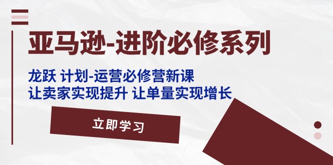 （11623期）亚马逊-进阶必修系列，龙跃 计划-运营必修营新课，让卖家实现提升 让单…-随风网创