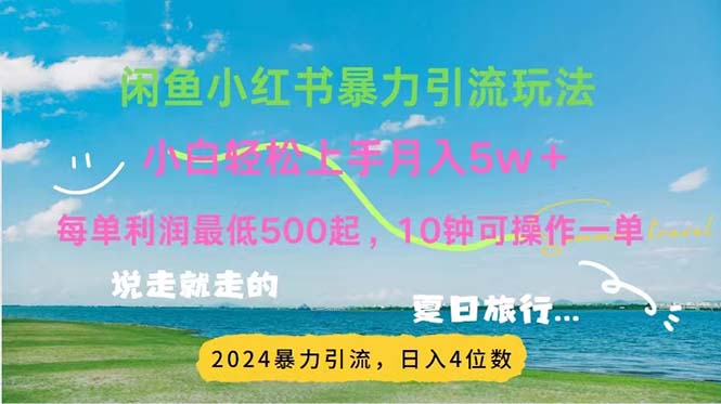 （11650期）2024暑假赚钱项目小红书咸鱼暴力引流，简单无脑操作，每单利润500+，…-随风网创