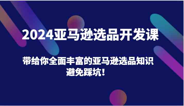 2024亚马逊选品开发课，带给你全面丰富的亚马逊选品知识，避免踩坑！-随风网创