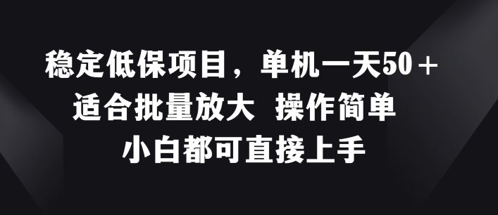 稳定低保项目，单机一天50+适合批量放大 操作简单 小白都可直接上手【揭秘】-随风网创