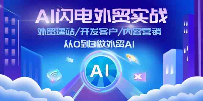 AI闪电外贸实战：外贸建站/开发客户/内容营销/从0到3做外贸AI（75节）-随风网创