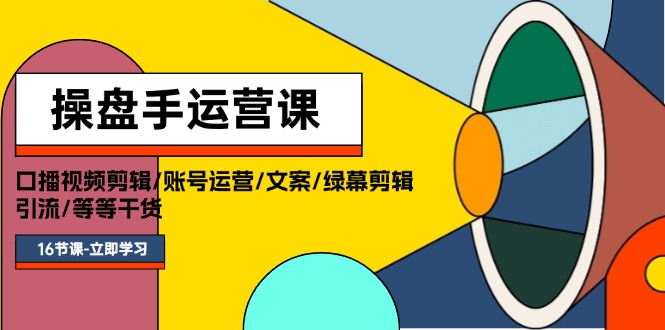 （11803期）操盘手运营课程：口播视频剪辑/账号运营/文案/绿幕剪辑/引流/干货/16节-随风网创