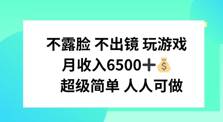 不露脸 不出境 玩游戏，月入6500 超级简单 人人可做【揭秘】-随风网创