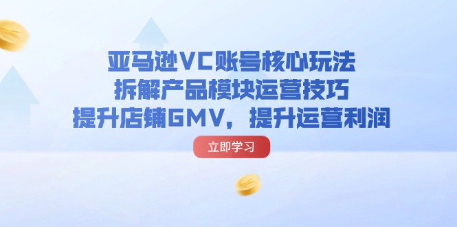 （11848期）亚马逊VC账号核心玩法，拆解产品模块运营技巧，提升店铺GMV，提升运营利润-随风网创