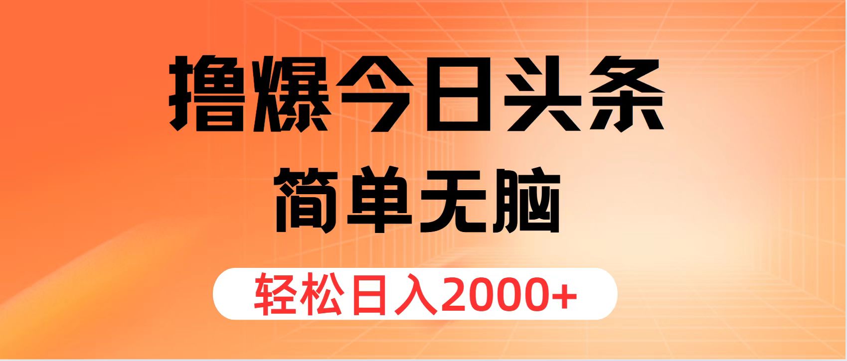 （11849期）撸爆今日头条，简单无脑，日入2000+-随风网创