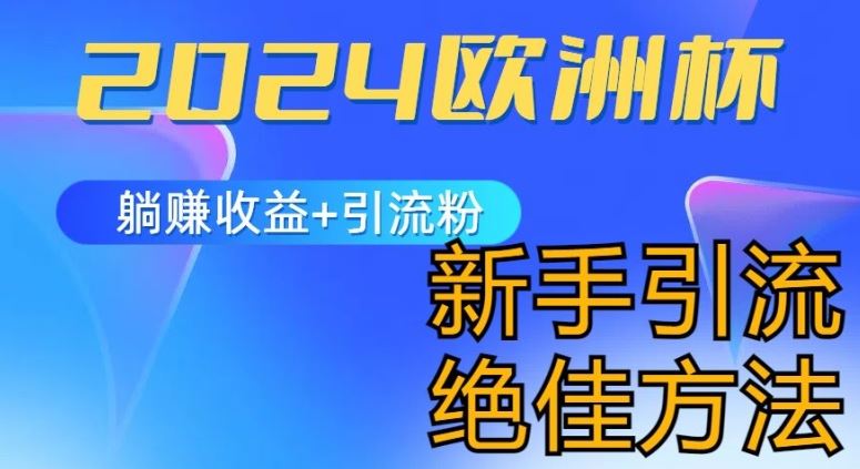 2024欧洲杯风口的玩法及实现收益躺赚+引流粉丝的方法，新手小白绝佳项目【揭秘】-随风网创