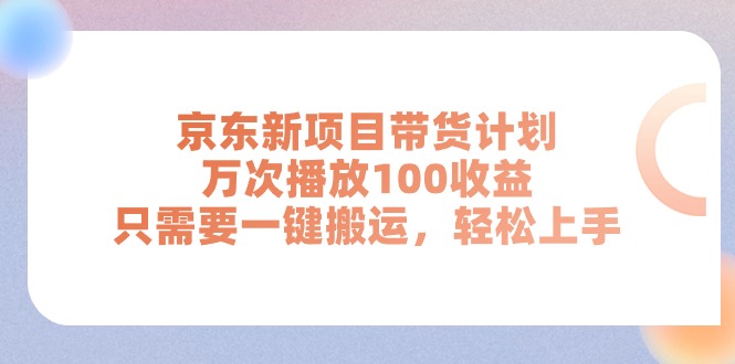 （11300期）京东新项目带货计划，万次播放100收益，只需要一键搬运，轻松上手-随风网创