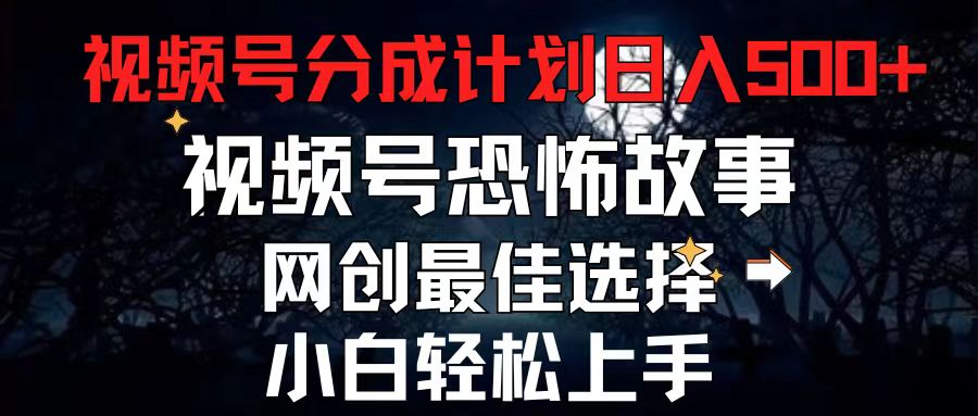 （11308期）2024最新视频号分成计划，每天5分钟轻松月入500+，恐怖故事赛道,-随风网创