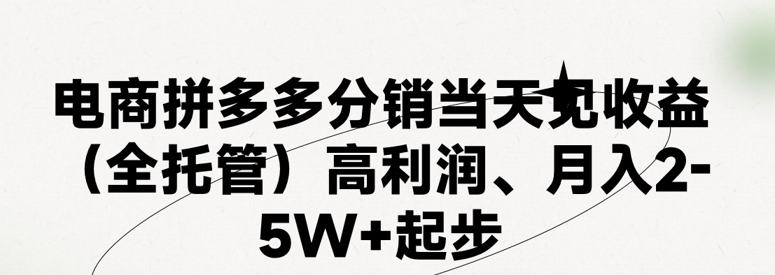 最新拼多多优质项目小白福利，两天销量过百单，不收费、老运营代操作-随风网创