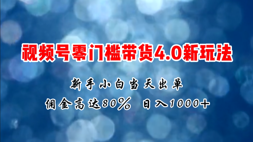 （11358期）微信视频号零门槛带货4.0新玩法，新手小白当天见收益，日入1000+-随风网创