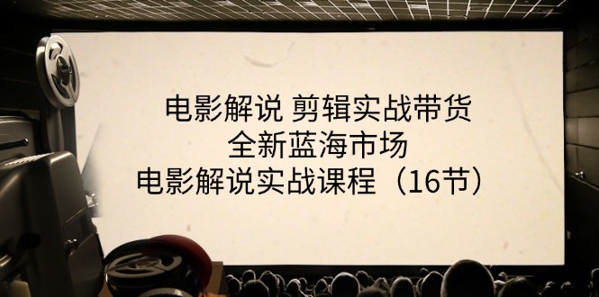 （11367期）电影解说 剪辑实战带货全新蓝海市场，电影解说实战课程（16节）-随风网创