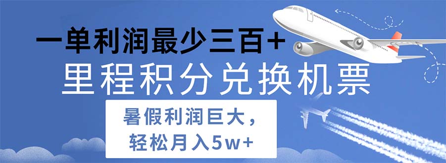 （11385期）2024暑假利润空间巨大的里程积分兑换机票项目，每一单利润最少500-随风网创