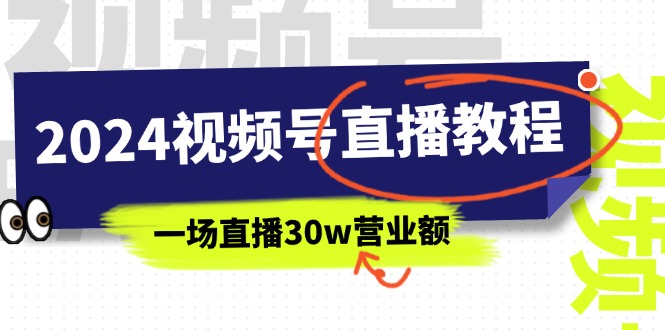 （11394期）2024视频号直播教程：视频号如何赚钱详细教学，一场直播30w营业额（37节）-随风网创