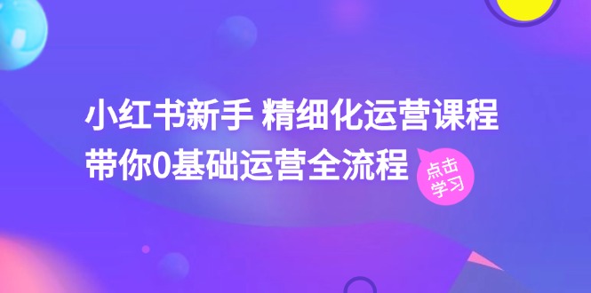 小红书新手精细化运营课程，带你0基础运营全流程（42节视频课）-随风网创