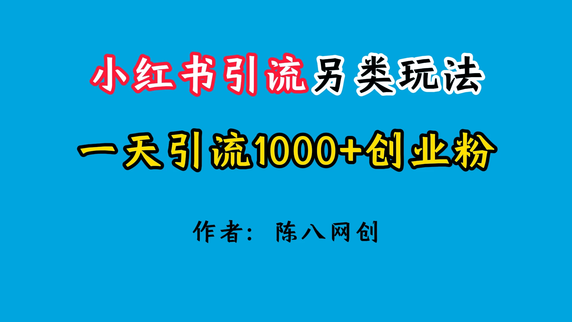 2024小红书引流另类玩法，日引1000+创业兼职粉-随风网创