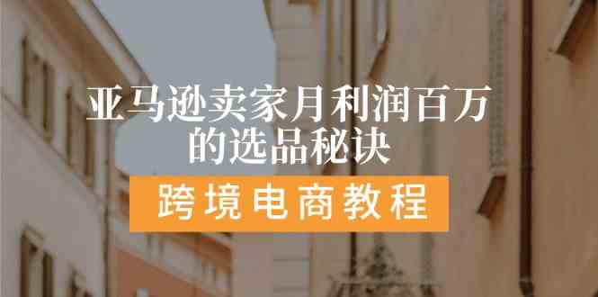 亚马逊卖家月利润百万的选品秘诀: 抓重点/高利润/大方向/大类目/选品易-随风网创