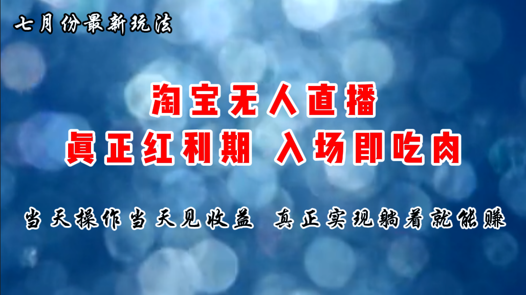 （11483期）七月份淘宝无人直播最新玩法，入场即吃肉，真正实现躺着也能赚钱-随风网创