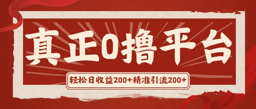 真正的0撸项目，每天轻松收入500+，有钱有产品，还有管道收益-随风网创